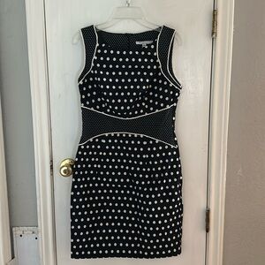 Women’s 50’s inspired Alexia Admor New York blue and white polka dot dress
